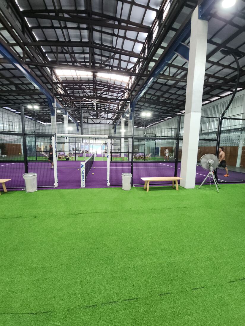 Indoor padel courts at No Drama Padel, Bangkok